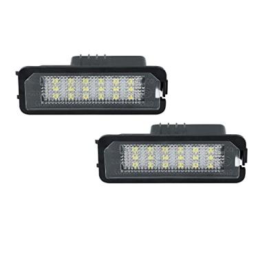 Imagem de Lâmpada de placa de licença GemPro LED para Volkswagen VW Golf 4 5 6 GTi CC Rabbit Eos Beetle Porsche Boxster Cayman Cayenne Carrera, alimentada por luzes LED brancas 18SMD Xenon - 2 peças