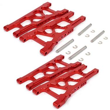Imagem de 4pcs Traxxas Slash Suspension Traxxas 4x4 4WD Rustler Stampede Hos sAluminum Suspension A Arms 5807 Upgrade Parts (red)
