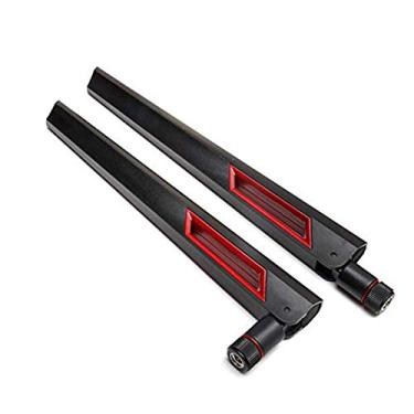 Imagem de QYAJS Antena WiFi de banda dupla 2,4 GHz 5,8 GHz 10 DBI RP-SMA roteador para placa de rede PCI-E WiFi USB adaptador sem fio câmera IP de segurança