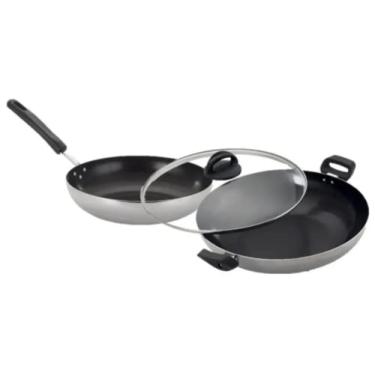 Imagem de Kit 2 Panelas Wok 28cm Teflon = 1 Frigideira + 1 Cabo Longo