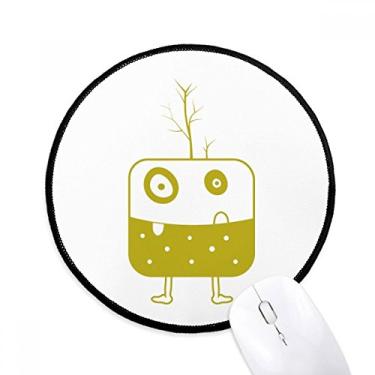 Imagem de Mouse pad Universe Alien Monster Green Creature Desktop Office Round Mat para computador