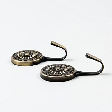 Imagem de Suportes de cortina Simples liga de zinco gancho de cortina gancho de parede gancho de parede acessórios de cortina, ciano, 4 peças