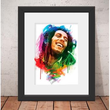 Imagem de Quadro Bob Marley Reggae 56x46cm Vidro + Paspatur U0372