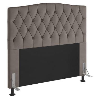 Imagem de Cabeceira Estofada Cama Box Casal Greta 140Cm Com Frame Bege