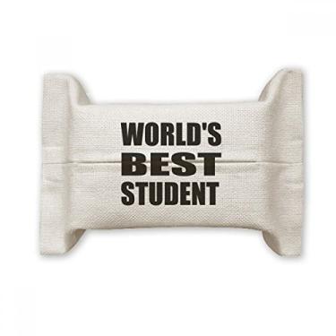 Imagem de World's Best Student Teacher Citação de papel para lenços faciais Bolsa de linho de algodão