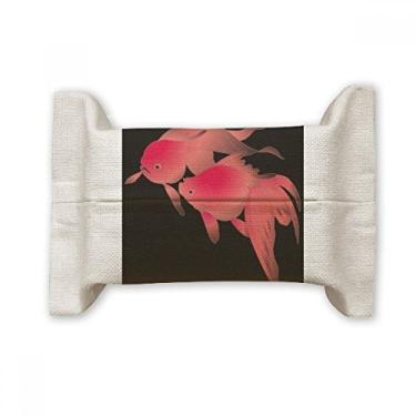 Imagem de Capa de papel para lenços faciais de peixe, cultura japonesa, bolsa de linho de algodão