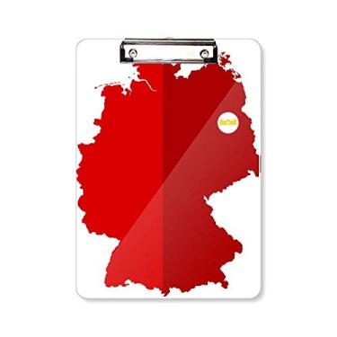 Imagem de Mapa da bandeira nacional da Alemanha padrão vermelho prancheta pasta bloco de escrita placa de apoio A4