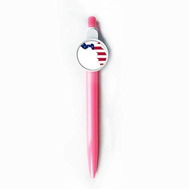 Imagem de Flórida Mapa dos EUA Estrelas Listras Bandeira Formato Rollerball Ponta Azul Retrátil Caneta Escrever Papelaria