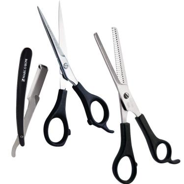 Imagem de Kit Tesoura Fio Laser E Desbaste 6´` Navalhete Marco Boni