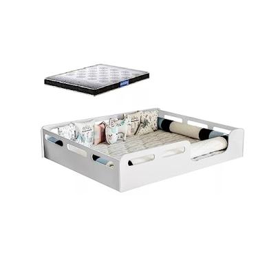 Imagem de Cama Casal Montessoriana 100% Mdf + Colchão Probel 188x138 -Branca