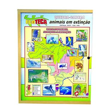 Imagem de Brinquedo Educativo Quebra Cabeça Animais Em Extincao MDF - CARLU