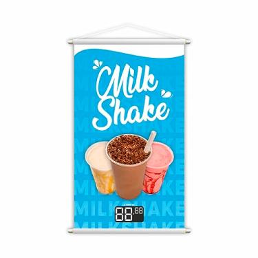 Imagem de Banner Milk Shake Bebida Gelada Sorveteria Preço 80x50cm
