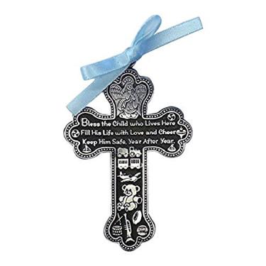 Imagem de Cathedral Art Medalha de berço CM6 para bebês meninos, 7,5 cm de altura, 0,5 cm x 5,7 cm, multi