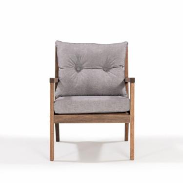 Imagem de Poltrona para Jardim em Madeira Maciça Riade Stain Castanho/Grafite