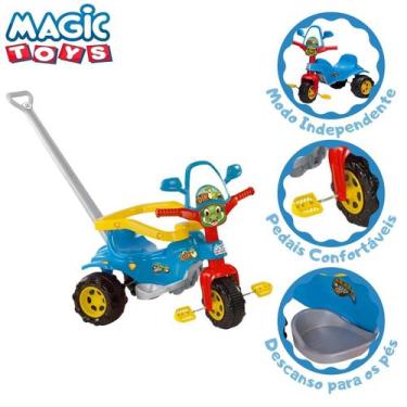Imagem de Triciclo Motoca Infantil Tico Tico Dino Azul - Magic Toys