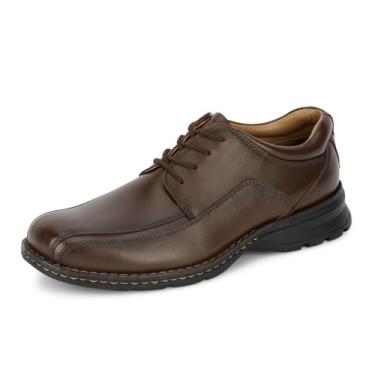 Imagem de Dockers Sapato social masculino de couro Oxford Trustee, Bronzeado escuro, 8 Wide