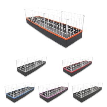 Imagem de Cercado Aramado Pet Porquinho da Índia 30x120 com Bandeja Higiênica Tapete Impermeável Fácil de Limpar Cercadinho Proteção Pequenos Pets Jabuti Mini Coelho