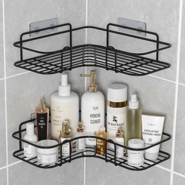 Imagem de Suporte Para Shampoo Canto De Banheiro Prateleira Organizadora Sem Fur