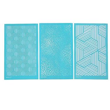 Imagem de Estêncil de tela de seda, 3 peças, estênceis de poliéster, ferramentas de argila, reutilizáveis, telas de seda DIY para cartões de papel, camisetas, óculos de lona (209 213 222)