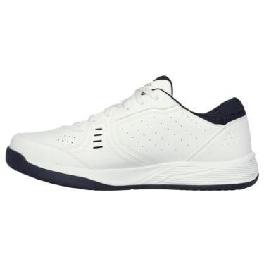 Imagem de Skechers Tênis masculino Viper Court Smash Pickleball, Branco/azul marinho/vermelho, 43