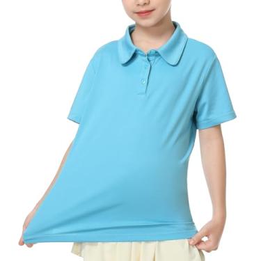 Imagem de MERIABNY Camisetas polo de golfe para meninas de 6 a 13 anos, Turquesa, 12-13 Anos