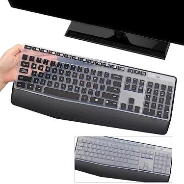 Imagem de i-Tensodo Capa de teclado com 2 peças para teclado sem fio Logitech MK345, capa de teclado Logitech MK345 - preta + transparente