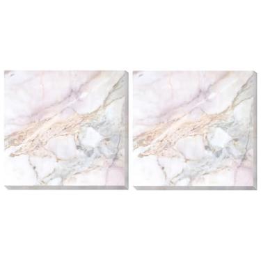 Imagem de ALIVIM Pacote com 2 notas adesivas 7,5 x 7,6 cm, forte poder de colagem brilhante, fácil de colocar para casa, escritório, 80 folhas/blocos, mármore branco