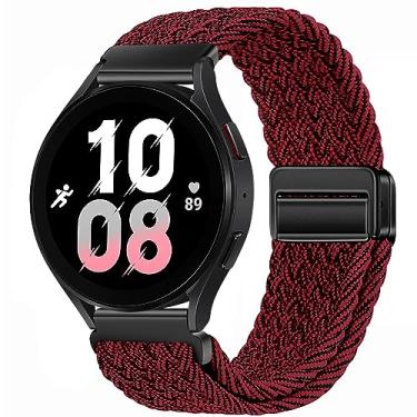 Imagem de Pulseiras magnéticas de nylon compatíveis com Samsung Galaxy Watch 6/5/4/3 Pro/Classic/Sport/Gear S3/S2 Frontier/Active, 20 mm e 22 mm para Samsung Watch de 47 mm, 46 mm, 45 mm, 44 mm, 43 mm, 42 mm,
