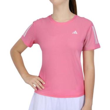 Imagem de Camiseta Adidas Own The Run Rosa E Branca