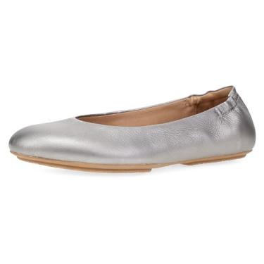 Imagem de Dansko Sapatilhas femininas Mollie Slip-On Ballerina – Plataforma embutida com suporte de arco – Calçado versátil casual a elegante – Sola de borracha leve, estanho, 37