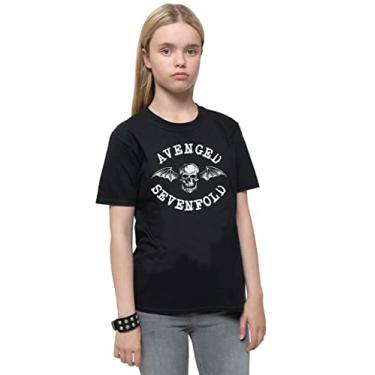 Imagem de Avenged Sevenfold Camiseta infantil clássica Deathbat New Official Black Ages 1-14 anos, Preto, 5-6 Years (G)