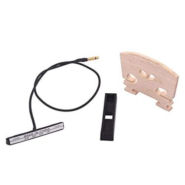Imagem de Alnicov Ponte de violino violino madeira de bordo, com violino duplo piezo vertical captador de violoncelo para violoncelo baixo
