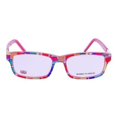 Imagem de Armação Para Óculos De Grau Menina Retangular Acetato Mackage - Multicolorido-Unissex