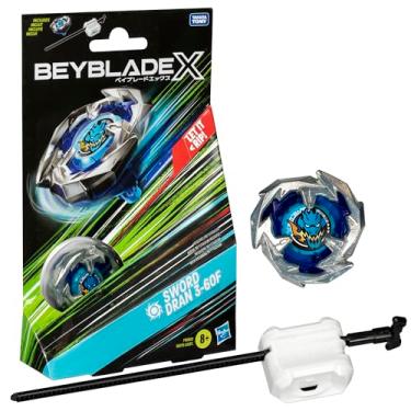Imagem de Beyblade X, Pião, Sword Dran 3-60F - Conjunto de Brinquedo Tipo Ataque, Giro à Direita, Inclui Lançador - A partir de 8 Anos