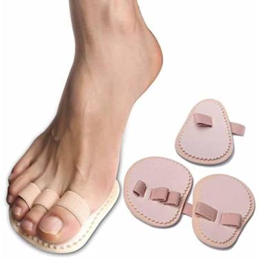 Imagem de 3 peças tala de dedo do pé - alisador de dedo de martelo, cinta de almofada de realinhamento de articulação para garra, dedo do pé enrolado e torto, envoltório corretor de alinhamento de pro