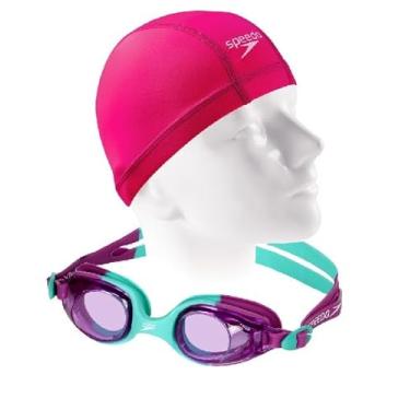 Imagem de Kit Natação Speedo Óculos Jr Olympic + Touca Xtrafit Tecido 4 a 12 anos (Acqua + touca xtrafit jr)