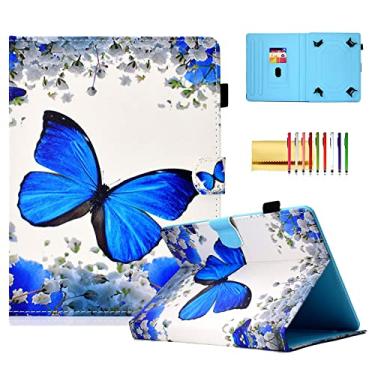 Imagem de Capa para tablet de 8 polegadas, capa Techcircle com suporte para lápis + compartimentos para cartões, capa protetora magnética para Lenovo/Samsung Galaxy Tab 8.0, iPad Mini 7.9, Fire HD 8, borboleta