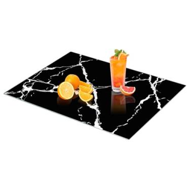 Imagem de VSAR House Tábua de corte de vidro temperado para cozinha, tábua de corte de vidro de 40,6 x 30,5 cm com pés antiderrapantes, pode ser lavada na lava-louças, resistente ao calor, à prova de
