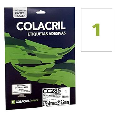Imagem de ColaCril Etiqueta Adesiva Ink-Jet/Laser Carta, CC285, Branco, 279.4 x 215.9 mm, envelope com 25 fls-25 etiquetas