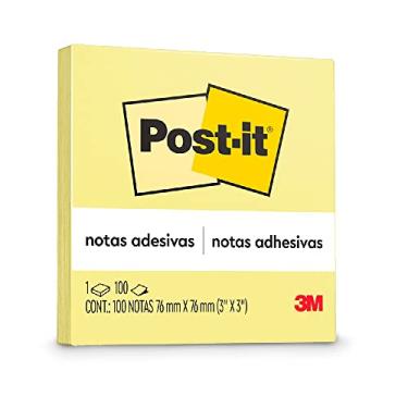 Imagem de Post-it, 3M, Bloco de Notas Adesivas, 76mm x 76mm , 100 folhas, Amarelo