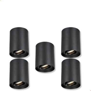 Imagem de Kit 5 Spot Sobrepor Redondo Direcionável Luminária Fixa Teto