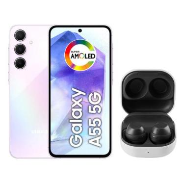 Imagem de Smartphone Samsung Galaxy A55 256GB Rosa - 5G + Galaxy Buds FE Fone de