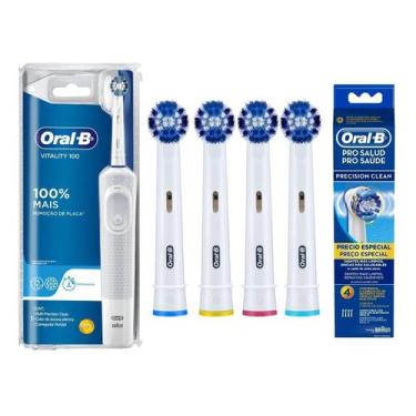 Imagem de Escova eletrica vitality - 110v + refil precision clean 4un oral-b - O