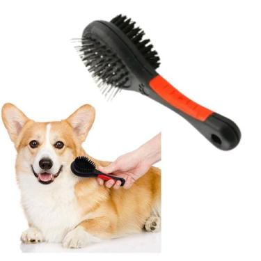 Imagem de Escova Pet Dupla Para Remover Pelos Cachorro Cães Gatos Coelho Cerdas 