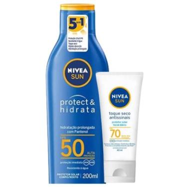 Imagem de Kit Protetor Solar Nivea FPS50 200ML+Toque Seco Antissinais FPS70 40ML