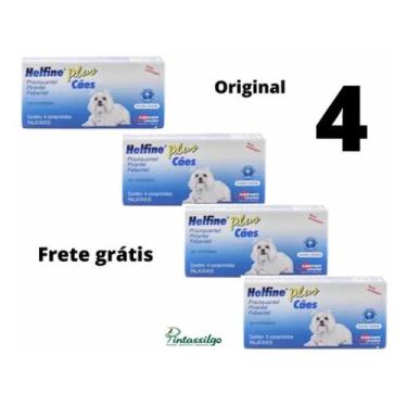 Imagem de Helfine Plus Para Cães Com 4 Comprimidos Kit Com 4 Caixas - agener