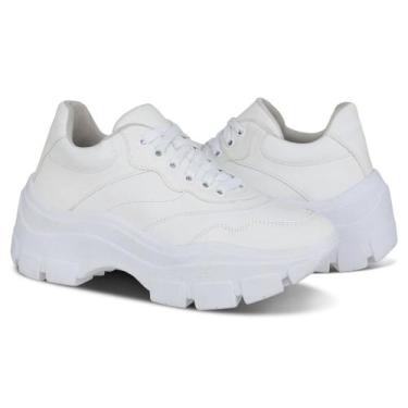 Imagem de Tênis Sneaker Chunky Feminino Muda Cor no Sol Cadarço Confortável Sola