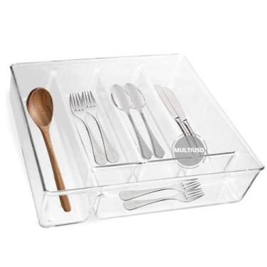Imagem de Porta Talheres De Acrílico Para Organizar Gavetas Cozinha - Plastutti