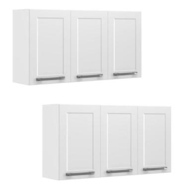 Imagem de Conjunto 2 Armários de Cozinha Aéreos Itatiaia Aço 3 Portas Florença B