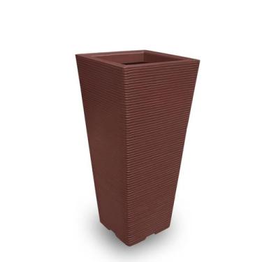 Imagem de Vaso De Planta Quadrado Grande Polietileno 75X40 Chocolate - Foster Pl